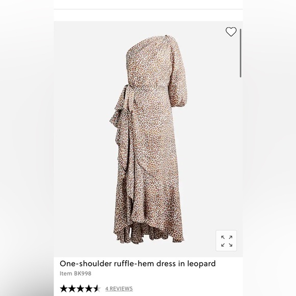 NWT size 2 J. crew collection one shoulder ruffle hem dress in leopard - Picture 1 of 3